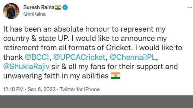 Suresh Raina Retirement- ਸੁਰੇਸ਼ ਰੈਨਾ ਨੇ ਕ੍ਰਿਕਟ ਨੂੰ ਕਿਹਾ ਅਲਵਿ