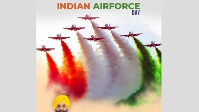 CM ਭਗਵੰਤ ਮਾਨ ਨੇ ਭਾਰਤੀ ਹਵਾਈ ਸੈਨਾ ਦਿਵਸ ਮੌਕੇ ਜਾਂਬਾਜ਼  ਜਵਾਨਾਂ ਨੂ