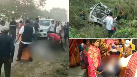 ROAD ACCIDENT -  ਬਰਾਤੀਆਂ ਨਾਲ ਭਰੀ ਕਾਰ ਟਰੈਕਟਰ ਨਾਲ ਟਕਰਾਈ, 3 ਬੱਚ