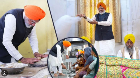PM ਮੋਦੀ ਨੇ ਗੁਰਦੁਆਰਾ ਪਟਨਾ ਸਾਹਿਬ 'ਚ ਕੀਤੀ ਸੇਵਾ, ਲੰਗਰ ਵਰਤਾਉਂਦੇ ਆ