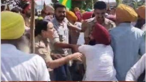 ਪੁਲਿਸ ਅਤੇ ਕਿਸਾਨ ਆਹਮੋ-ਸਾਹਮਣੇ, ਲ