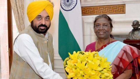 CM ਭਗਵੰਤ ਮਾਨ ਦੀ ਰਾਸ਼ਟਰਪਤੀ ਦ੍ਰੌਪਦੀ ਮੁਰਮੂ ਨਾਲ ਮੁਲਾਕਾਤ, ਸ੍ਰੀ ਅਨ